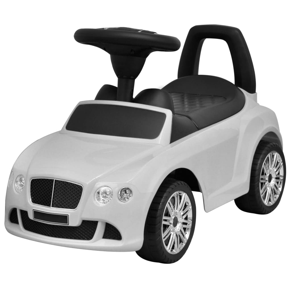 vidaXL Kojomis varomas vaikiškas automobilis, baltos spalvos