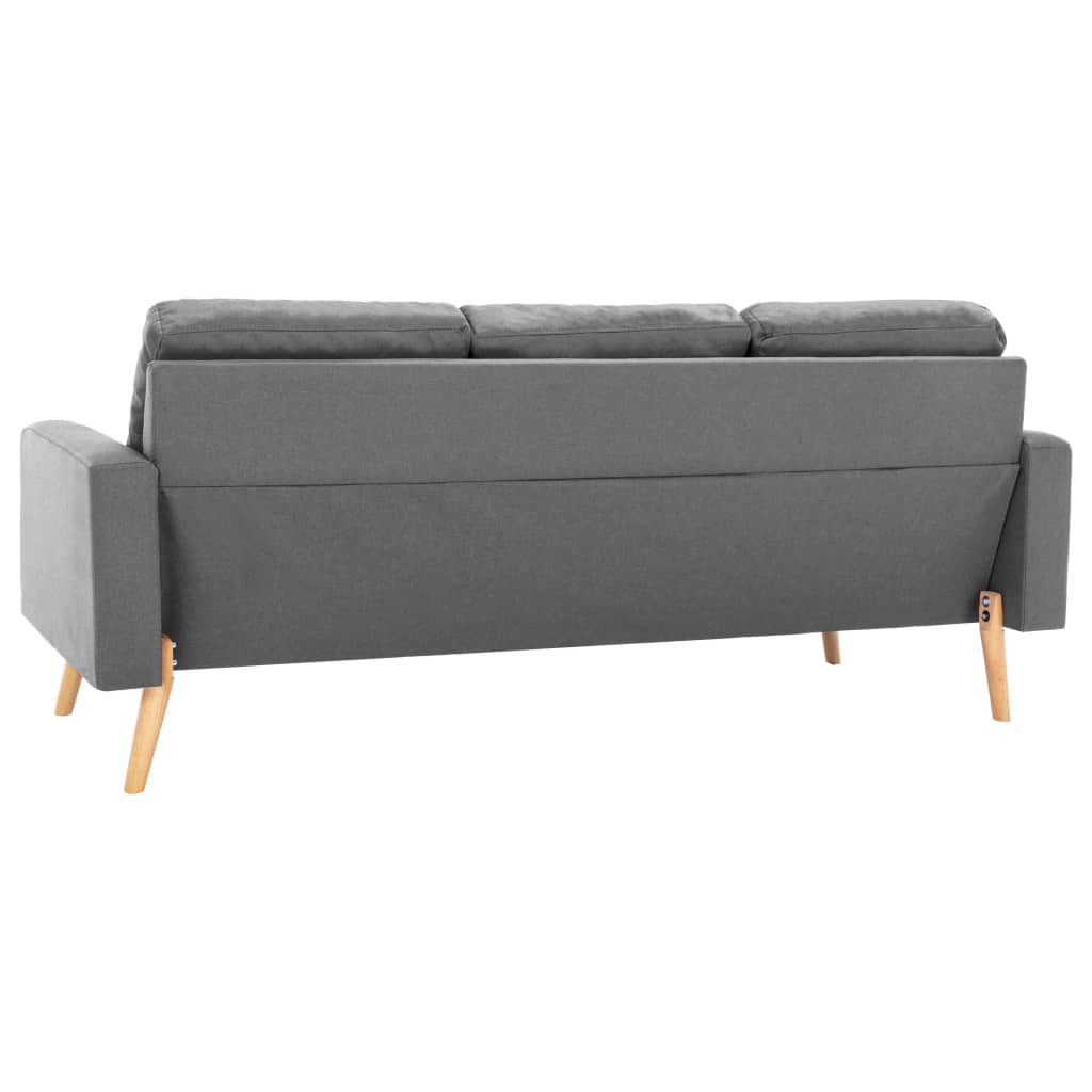 vidaXL Trivietė sofa, šviesiai pilkos spalvos, audinys