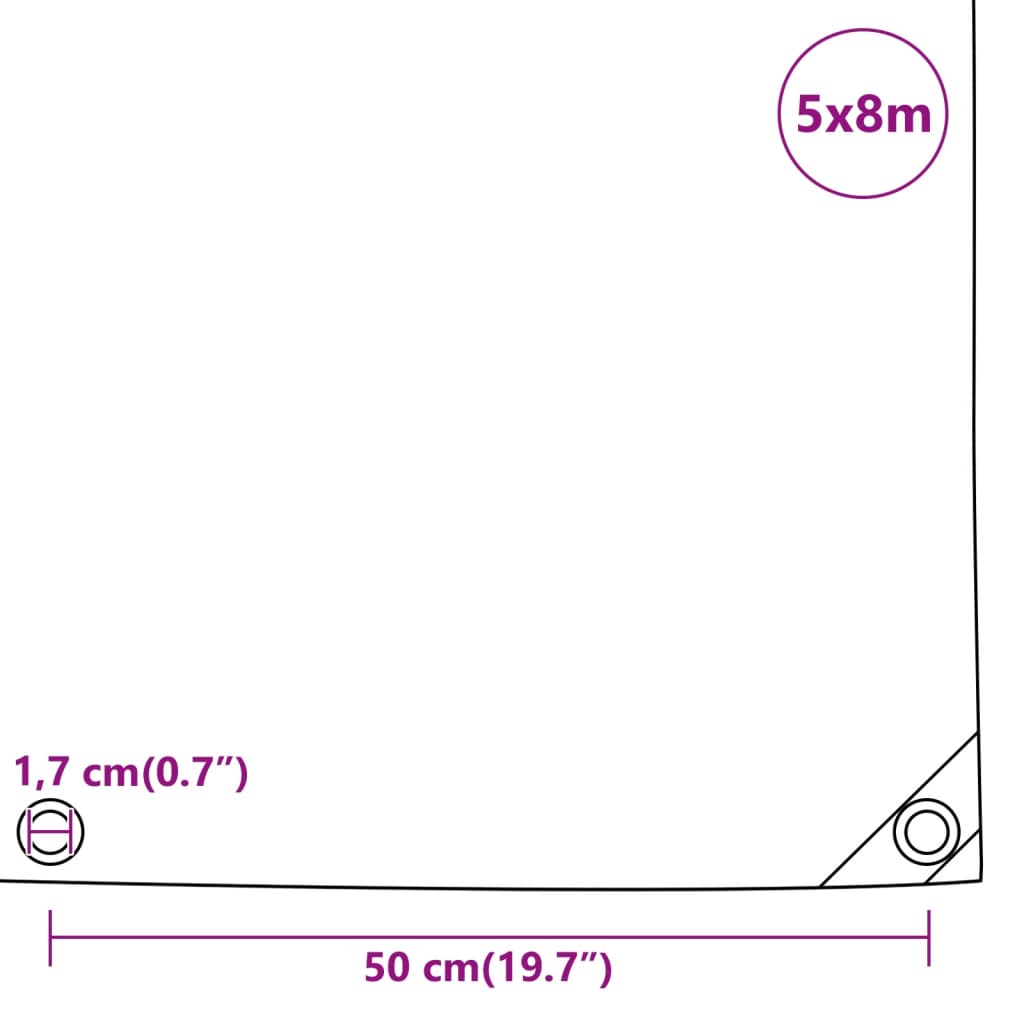 vidaXL Tentas, juodos spalvos, 5x8m, 650g/m²