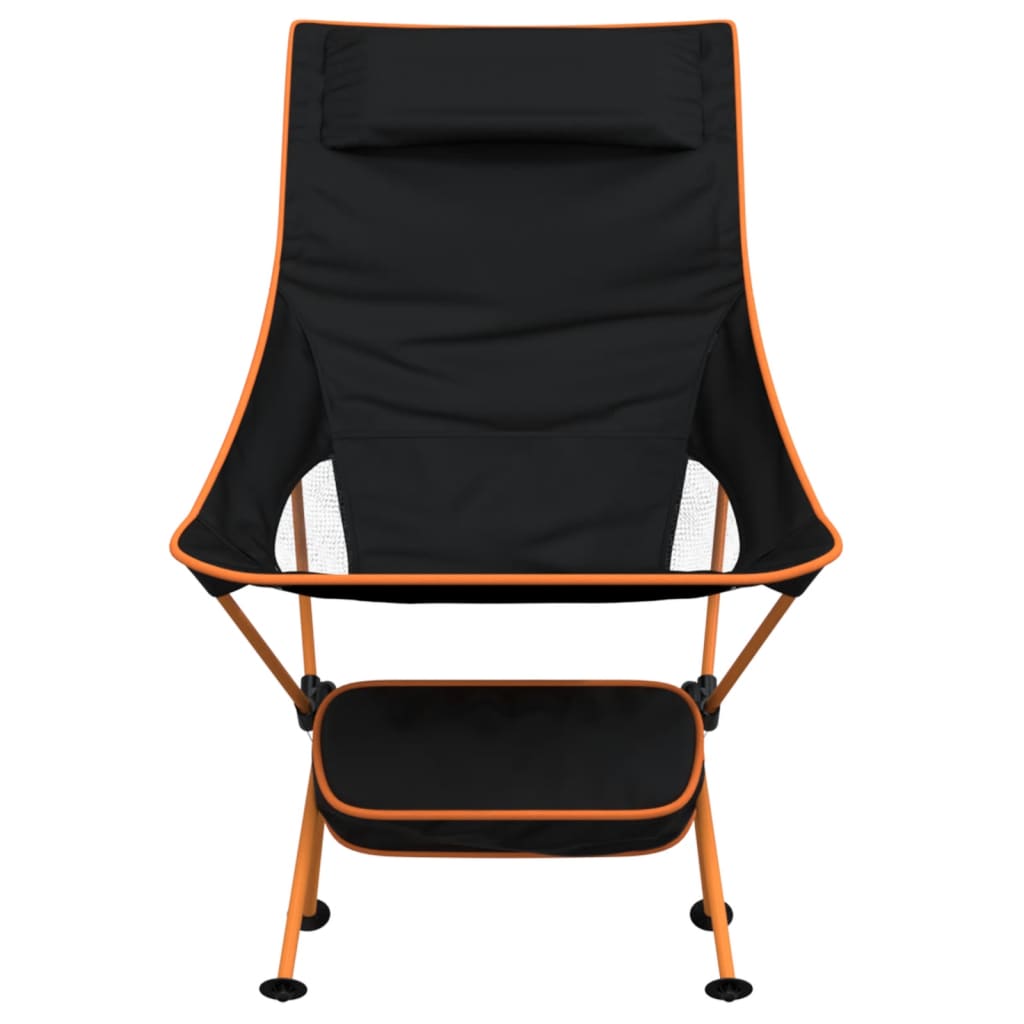 vidaXL Stovyklavimo kėdės, 2vnt., juodos, oksfordo audinys/aliuminis